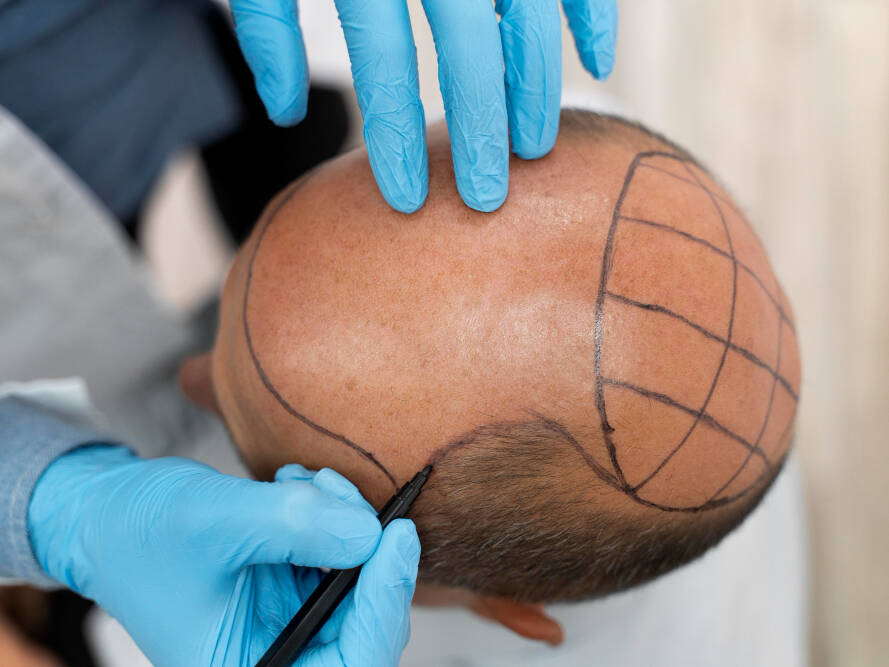 homem descobrindo se transplante capilar deixa cicatriz?