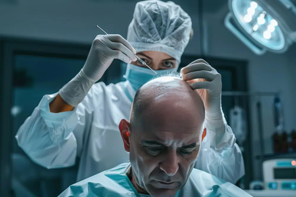 médico da ISHRS fazendo transplante capilar